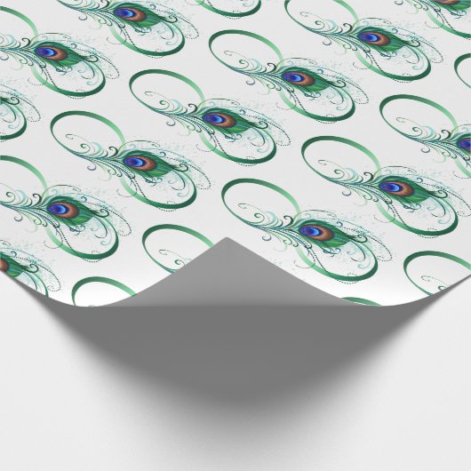 Infiniteitssymbool met Peacockdoether Cadeaupapier (Hoek)