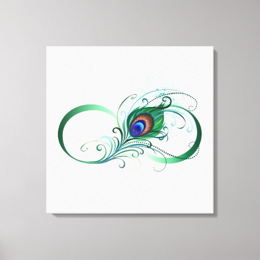 Infiniteitssymbool met Peacockdoether Canvas Afdruk (Voorkant)