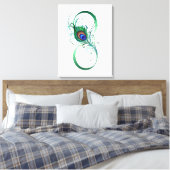 Infiniteitssymbool met Peacockdoether Canvas Afdruk (Insitu (Slaapkamer))