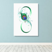 Infiniteitssymbool met Peacockdoether Canvas Afdruk (Insitu (Houten vloer))