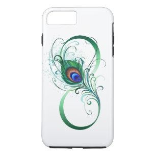 Infiniteitssymbool met Peacockdoether iPhone 8 Plus / 7 Plus Hoesje