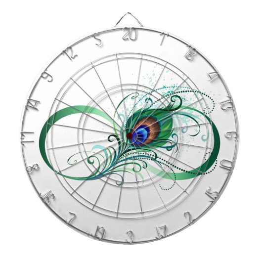 Infiniteitssymbool met Peacockdoether Dartbord (Voorkant)