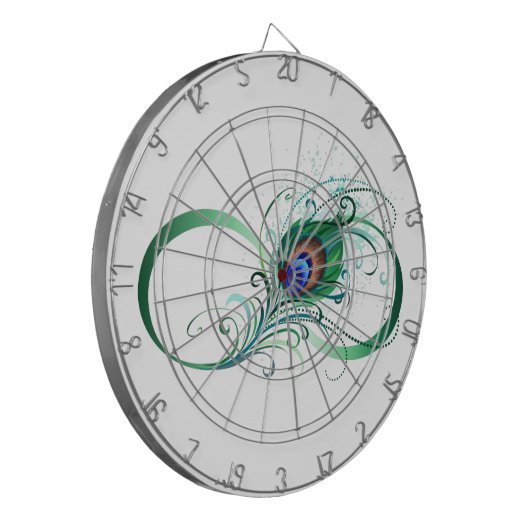 Infiniteitssymbool met Peacockdoether Dartbord (Voorkant Links)