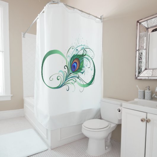 Infiniteitssymbool met Peacockdoether Douchegordijn (In situ)