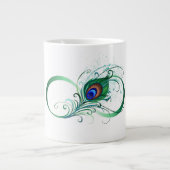 Infiniteitssymbool met Peacockdoether Extra Grote Beker (Voorkant)