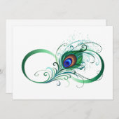 Infiniteitssymbool met Peacockdoether Feestdagenkaart (Voorkant / Achterkant)