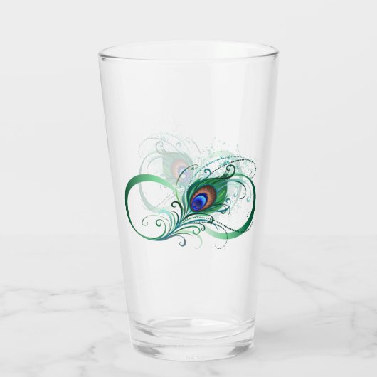 Infiniteitssymbool met Peacockdoether Glas (Achterkant)