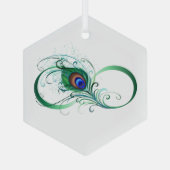 Infiniteitssymbool met Peacockdoether Glas Ornament (Achterkant)