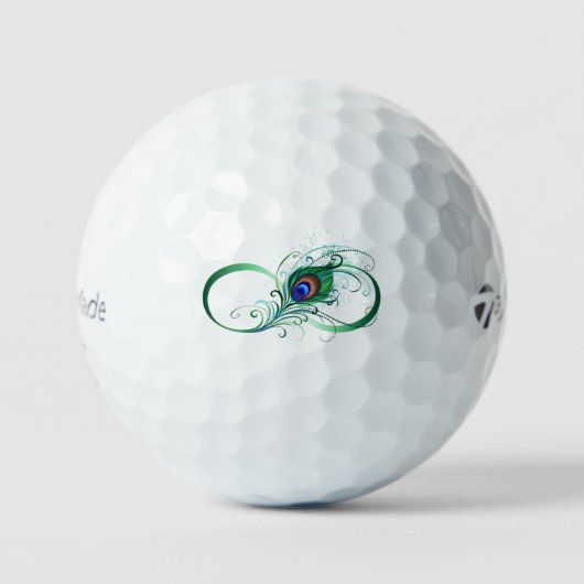 Infiniteitssymbool met Peacockdoether Golfballen (Voorkant)