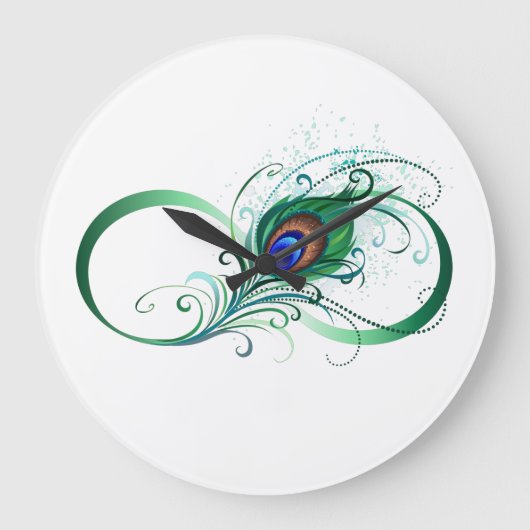 Infiniteitssymbool met Peacockdoether Grote Klok (Voorkant)