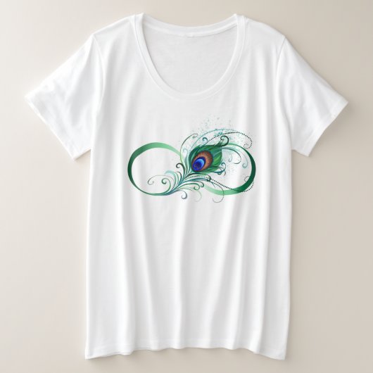 Infiniteitssymbool met Peacockdoether Grote Maat T-shirt (Design voorkant)