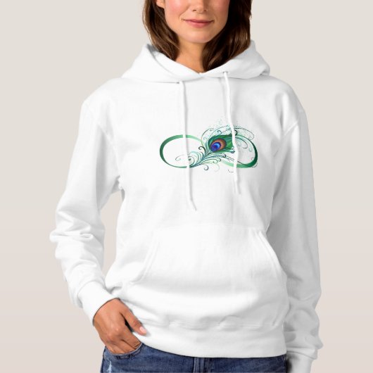 Infiniteitssymbool met Peacockdoether Hoodie (Voorkant)