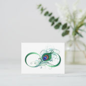 Infiniteitssymbool met Peacockdoether Informatiekaartje (Staand voorkant)