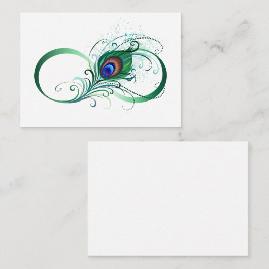 Infiniteitssymbool met Peacockdoether Informatiekaartje (Voorkant / Achterkant)