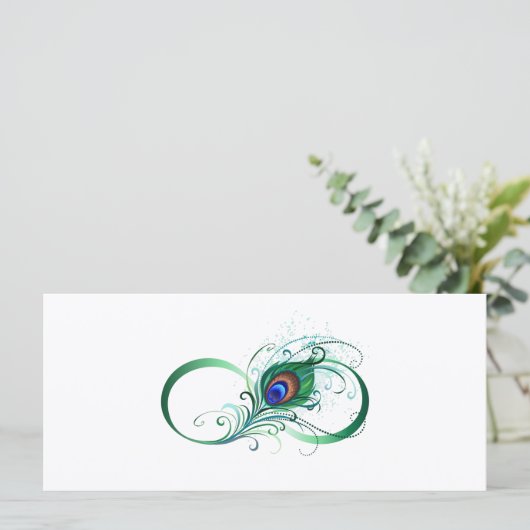 Infiniteitssymbool met Peacockdoether Kaart (Staand voorkant)