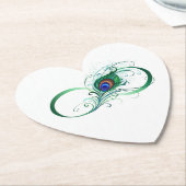 Infiniteitssymbool met Peacockdoether Kartonnen Onderzetters (Gekanteld)