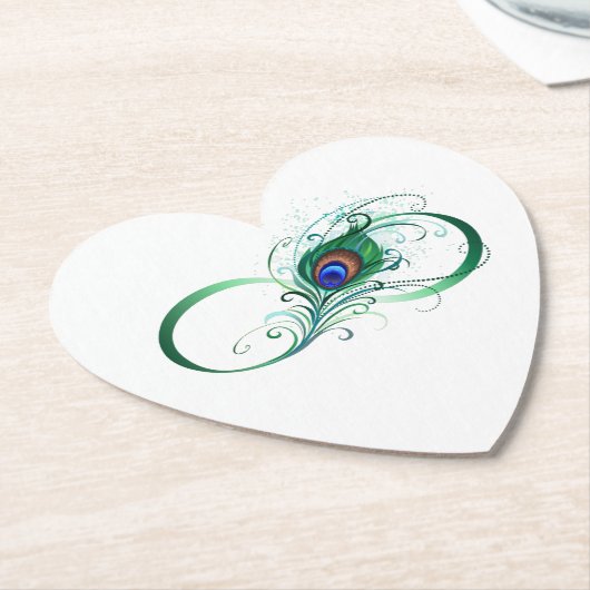 Infiniteitssymbool met Peacockdoether Kartonnen Onderzetters (Gekanteld)