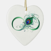 Infiniteitssymbool met Peacockdoether Keramisch Ornament (Rechts)