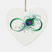 Infiniteitssymbool met Peacockdoether Keramisch Ornament (Achterkant)