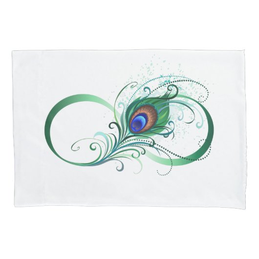 Infiniteitssymbool met Peacockdoether Kussensloop (Voorkant-Links)