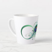 Infiniteitssymbool met Peacockdoether Latte Mok (Linkerhoek)