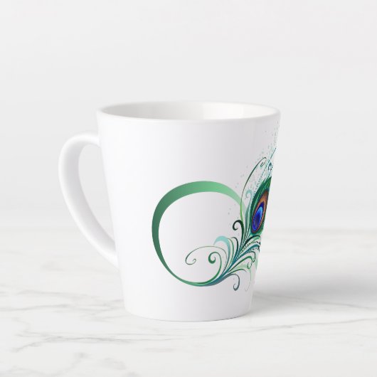 Infiniteitssymbool met Peacockdoether Latte Mok (Linkerhoek)