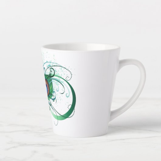Infiniteitssymbool met Peacockdoether Latte Mok (Rechts)