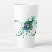 Infiniteitssymbool met Peacockdoether Latte Mok (Voorkant)