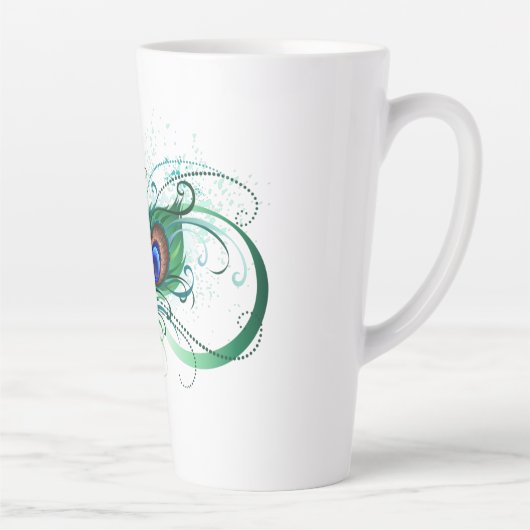 Infiniteitssymbool met Peacockdoether Latte Mok (Rechts)