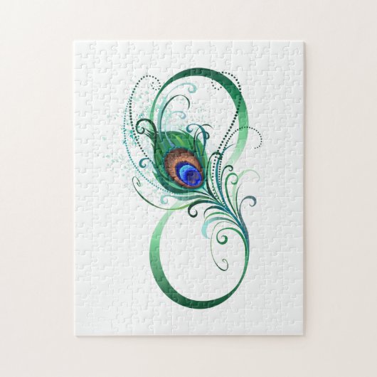 Infiniteitssymbool met Peacockdoether Legpuzzel (Verticaal)