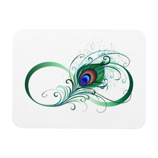 Infiniteitssymbool met Peacockdoether Magneet (Horizontaal)