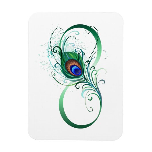 Infiniteitssymbool met Peacockdoether Magneet (Verticaal)