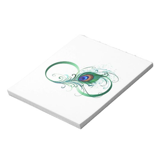 Infiniteitssymbool met Peacockdoether Notitieblok (Gedraaid)