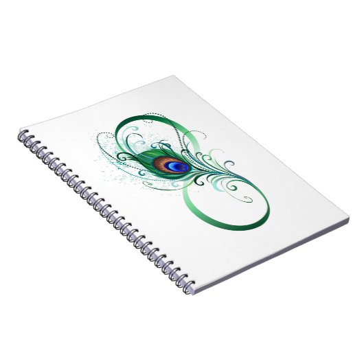 Infiniteitssymbool met Peacockdoether Notitieboek (Rechterzijde)
