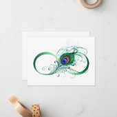 Infiniteitssymbool met Peacockdoether Notitiekaartje (Voorkant / Achterkant in situ)