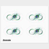 Infiniteitssymbool met Peacockdoether Ovale Sticker (Vel)