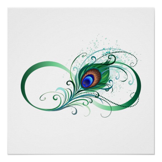 Infiniteitssymbool met Peacockdoether Perfect Poster (Voorkant)