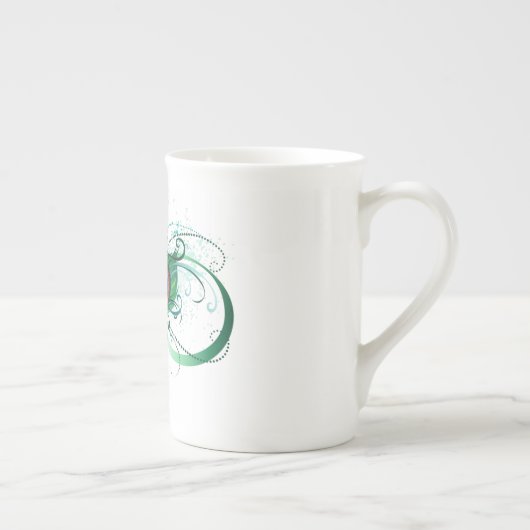 Infiniteitssymbool met Peacockdoether Porselein Kop (Rechts)