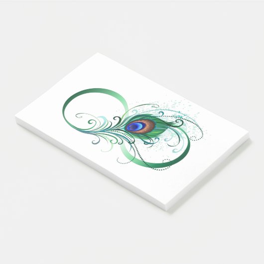 Infiniteitssymbool met Peacockdoether Post-it® Notes (Schuin)