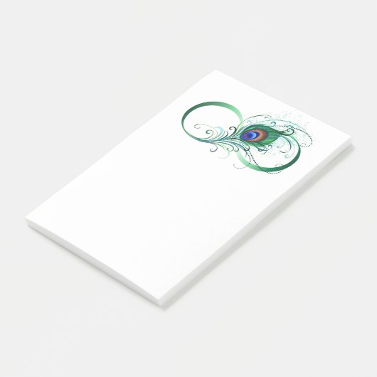 Infiniteitssymbool met Peacockdoether Post-it® Notes (Schuin)