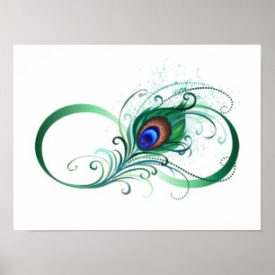 Infiniteitssymbool met Peacockdoether Poster