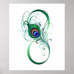 Infiniteitssymbool met Peacockdoether Poster