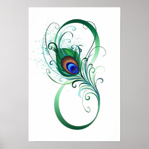 Infiniteitssymbool met Peacockdoether Poster
