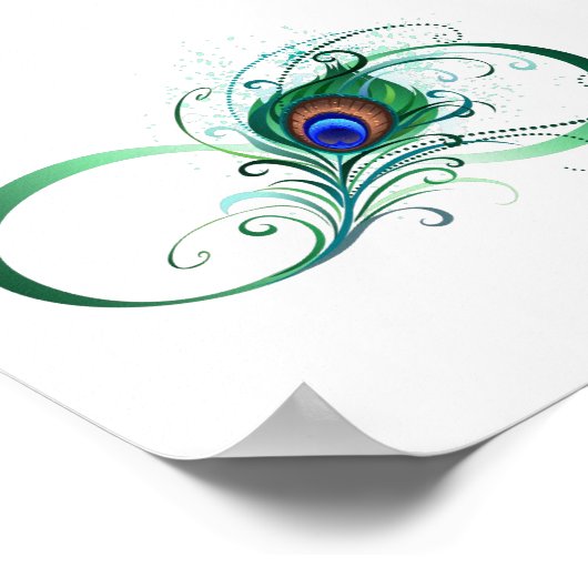 Infiniteitssymbool met Peacockdoether Poster (Hoek)