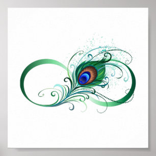 Infiniteitssymbool met Peacockdoether Poster