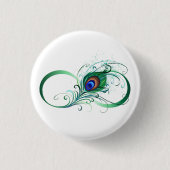 Infiniteitssymbool met Peacockdoether Ronde Button 3,2 Cm (Voorkant)