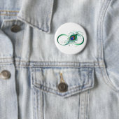 Infiniteitssymbool met Peacockdoether Ronde Button 5,7 Cm (In situ)