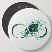 Infiniteitssymbool met Peacockdoether Ronde Button 6,0 Cm (Voorkant /achterkant)