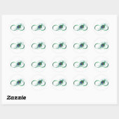 Infiniteitssymbool met Peacockdoether Ronde Sticker (Vel)