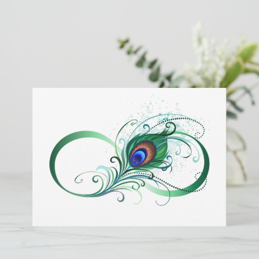 Infiniteitssymbool met Peacockdoether Save The Date (Staand voorkant)